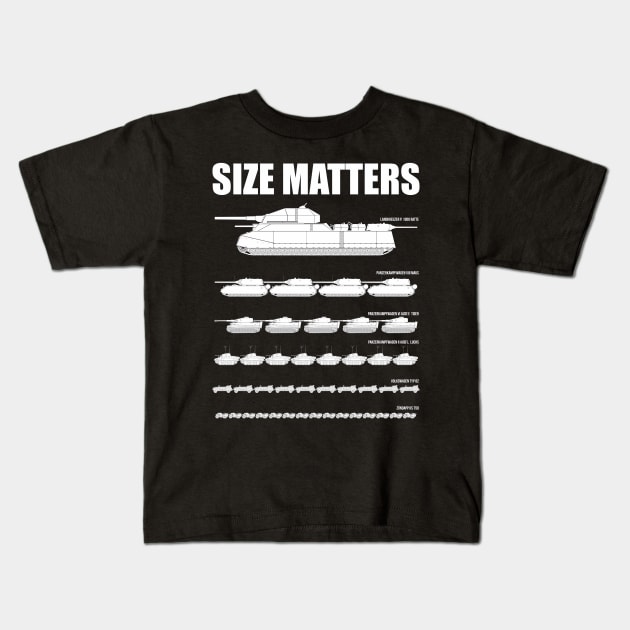 Size Matters German Tanks Kids T-Shirt by FAawRay